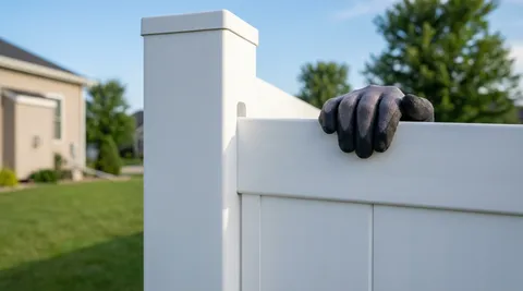 Vinyl fence installation in Sandy